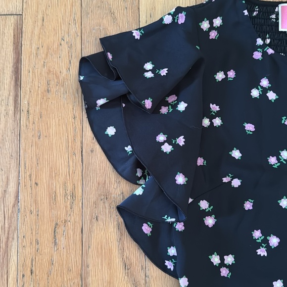 Kate Spade | Ditsy Begonia Flutter Sleeve Dress | midi | hi-low hem | size (4) - Picture 4 of 6